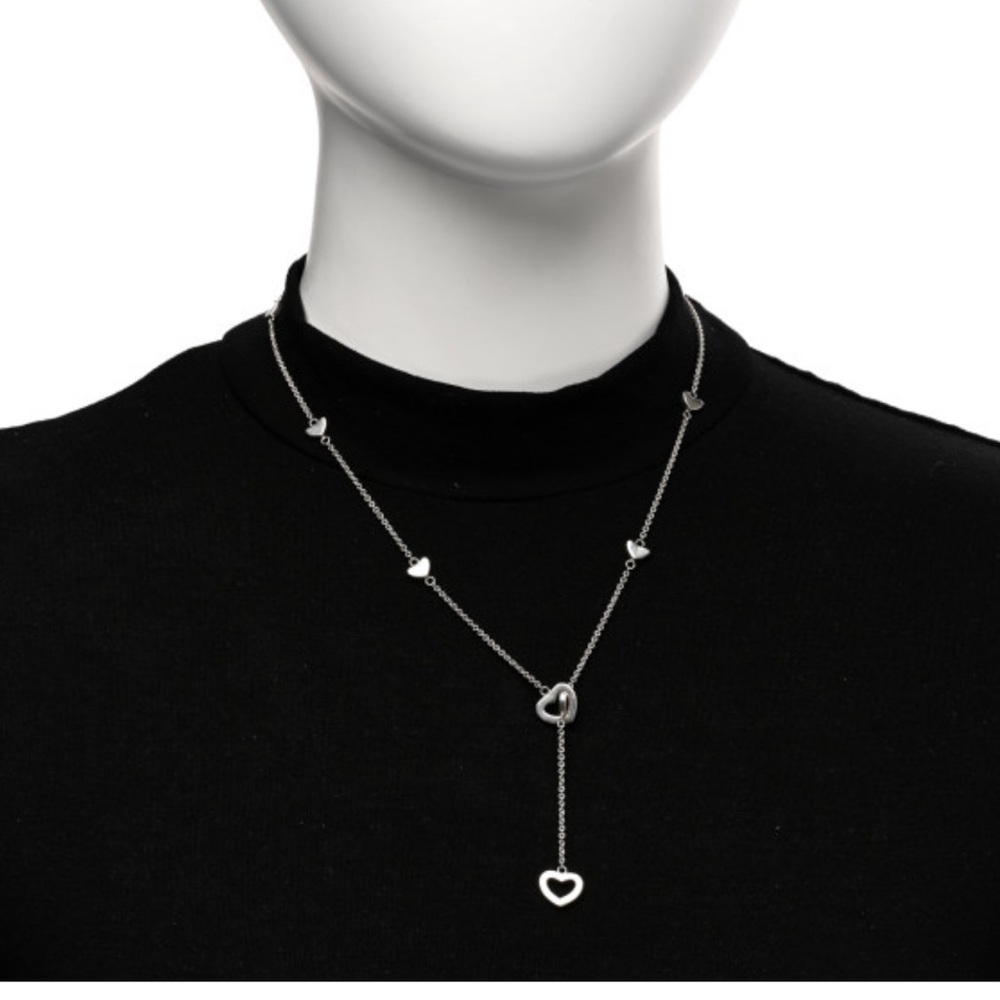 Authentic Tiffany’s sterling silver heart lariat necklace